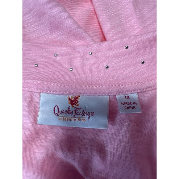 Quacker Factory Mini Pearls V-Neck 3/4 Sleeve Swing Top Women's Size 1X - Picture 6 of 10
